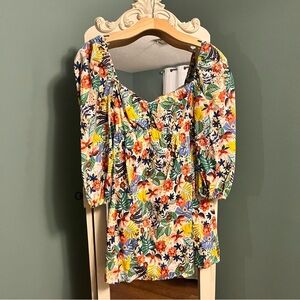 Tropical Print Mini Dress